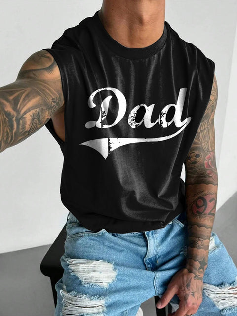Dad LGBTQ Gay Rainbow Print Men's  Wide Shoulder Vest