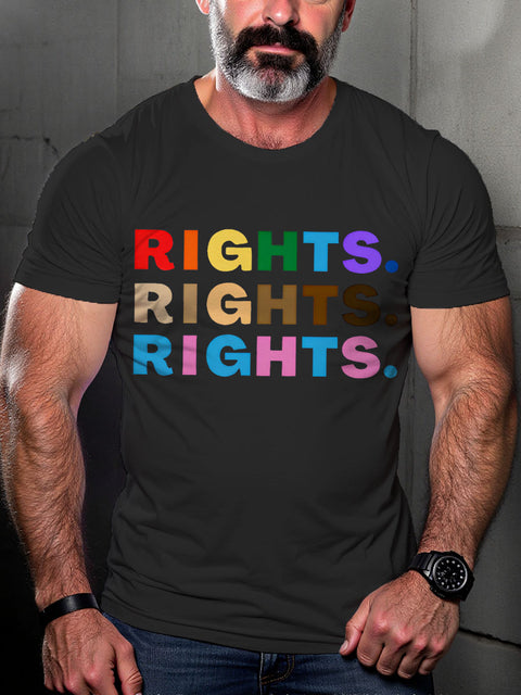 RIGHTS LGBTQ Gay Rainbow Print T-shirt