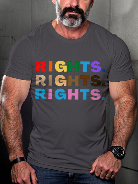RIGHTS LGBTQ Gay Rainbow Print T-shirt