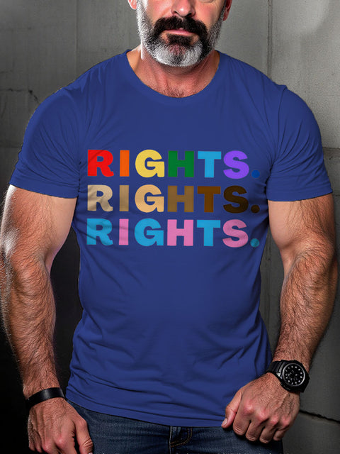 RIGHTS LGBTQ Gay Rainbow Print T-shirt