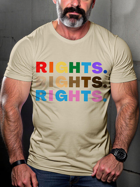 RIGHTS LGBTQ Gay Rainbow Print T-shirt