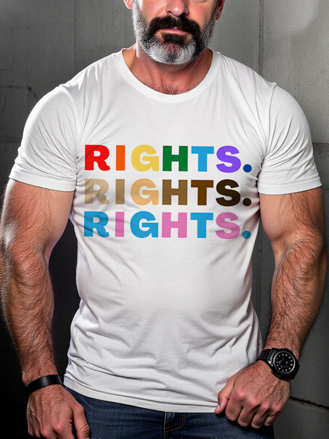 RIGHTS LGBTQ Gay Rainbow Print T-shirt