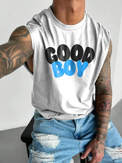 GOOD BOY LGBTQ Gay Rainbow Print Men's Wide Shoulder Vest