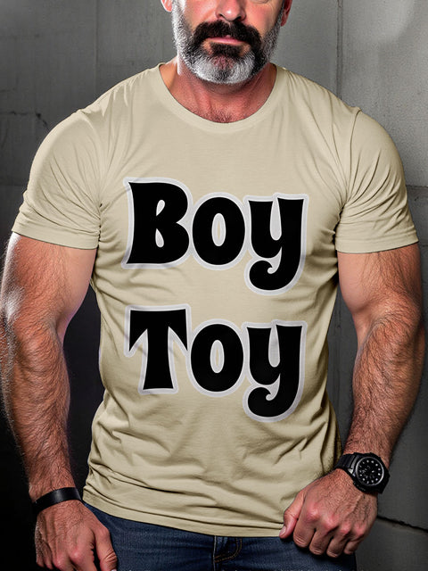 Boy Toy boyfriend LGBTQ Gay Rainbow Print T-shirt
