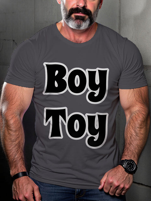 Boy Toy boyfriend LGBTQ Gay Rainbow Print T-shirt