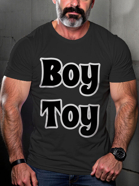 Boy Toy boyfriend LGBTQ Gay Rainbow Print T-shirt