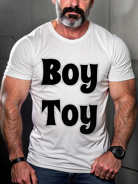 Boy Toy boyfriend LGBTQ Gay Rainbow Print T-shirt