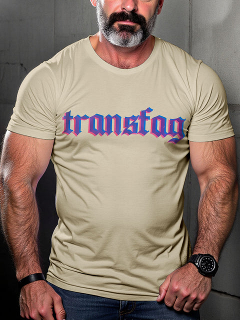 Transfag LGBTQ Gay Rainbow Print T-shirt