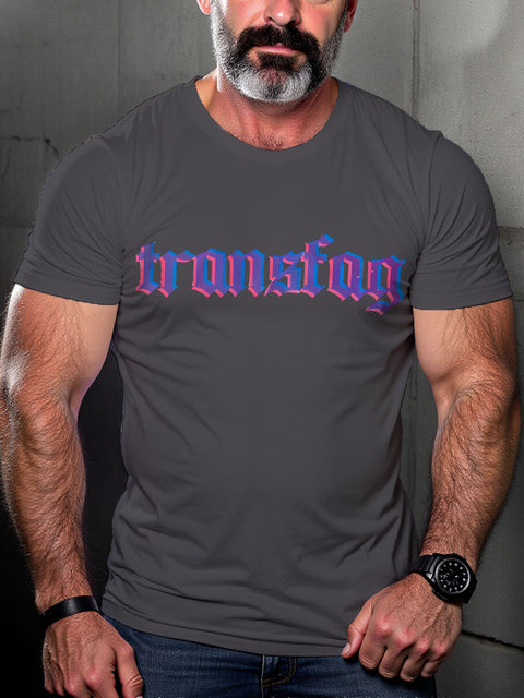 Transfag LGBTQ Gay Rainbow Print T-shirt