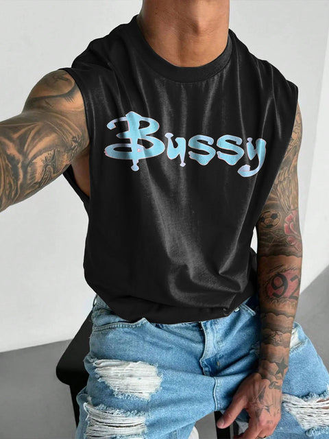 Bussy The Daddy Slayer LGBTQ Gay Rainbow Print Men's  Wide Shoulder Vest