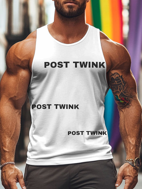 POST TWINK LGBTQ Gay Rainbow Print Men's Tank Top