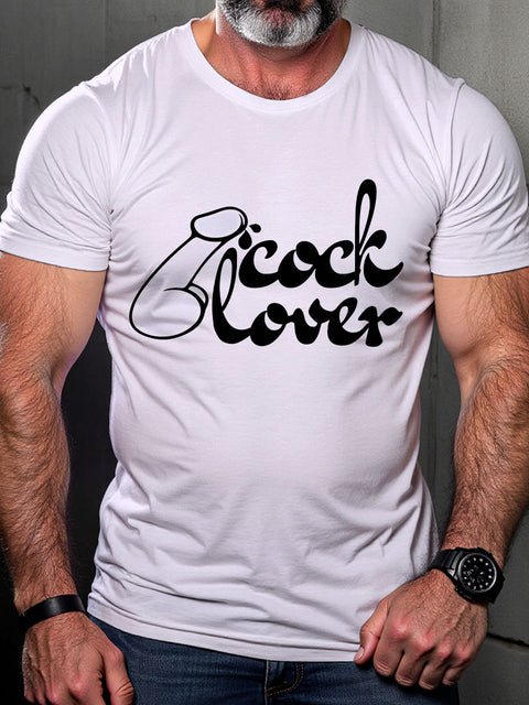 Funny Cock Lover LGBTQ Gay Rainbow Print T-shirt