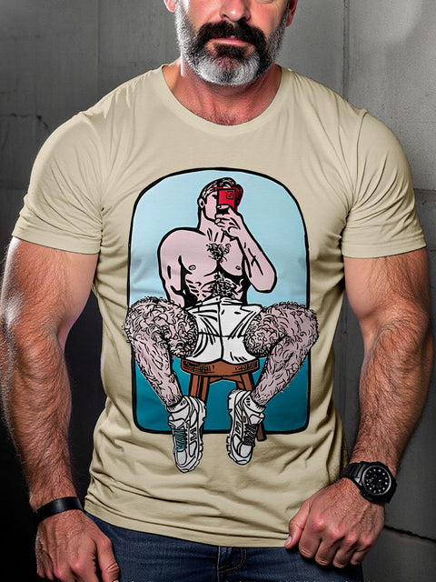 Sports boy Selfie LGBTQ Gay Rainbow Print T-shirt