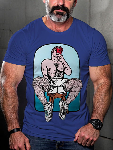 Sports boy Selfie LGBTQ Gay Rainbow Print T-shirt