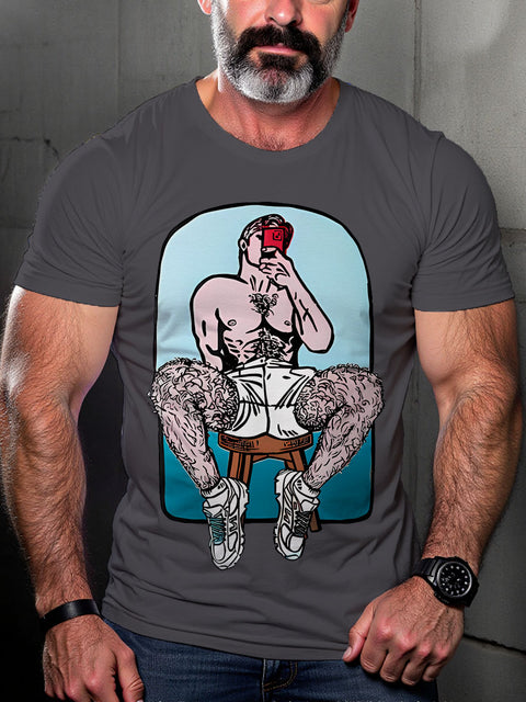 Sports boy Selfie LGBTQ Gay Rainbow Print T-shirt