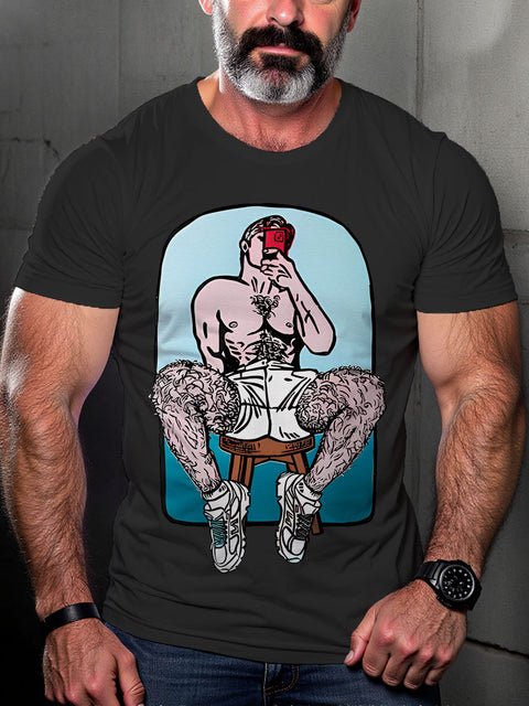Sports boy Selfie LGBTQ Gay Rainbow Print T-shirt