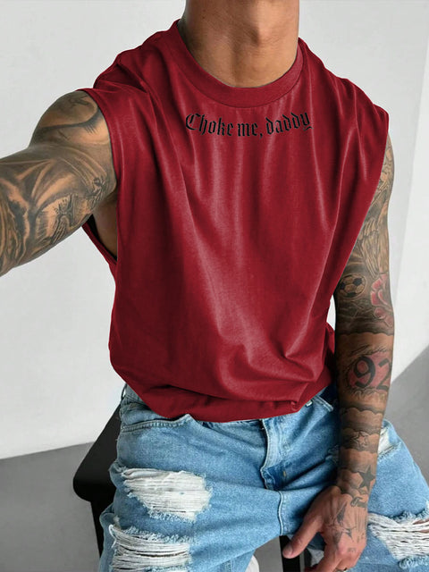 Choke me Daddy LGBTQ Gay Rainbow Print Men's Wide Shoulder Vest
