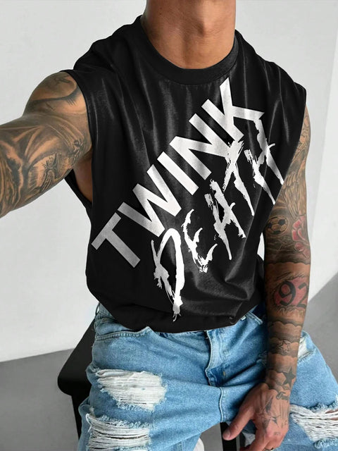 Twink Death LGBTQ Gay Rainbow Print Men's Wide Shoulder Vest