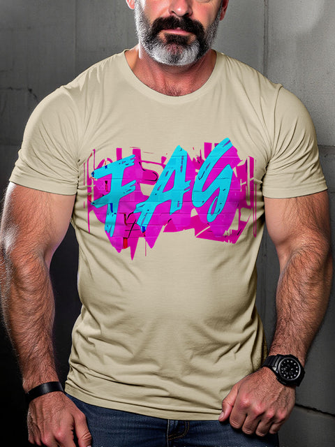 FAG Muscle Tank Top Black Gay Pride LGBTQ Gay Rainbow Print T-shirt
