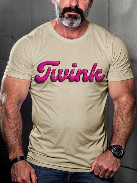 Twink Funny LGBTQ Gay Rainbow Print T-shirt