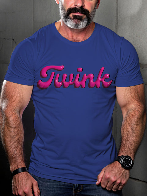 Twink Funny LGBTQ Gay Rainbow Print T-shirt
