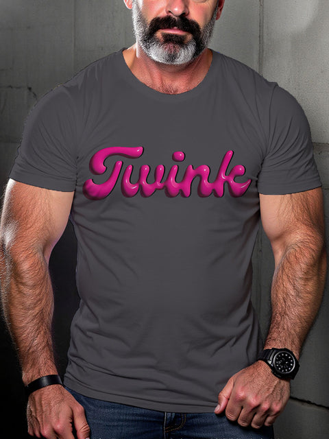 Twink Funny LGBTQ Gay Rainbow Print T-shirt