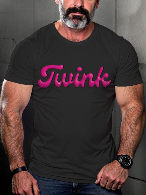 Twink Funny LGBTQ Gay Rainbow Print T-shirt