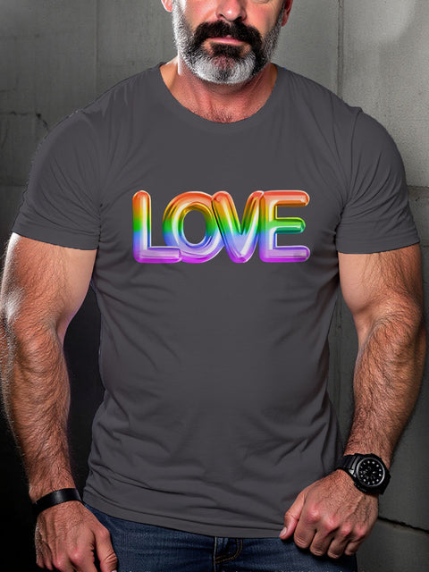 Pride Rainbow Love LGBTQ Gay Rainbow Print T-shirt