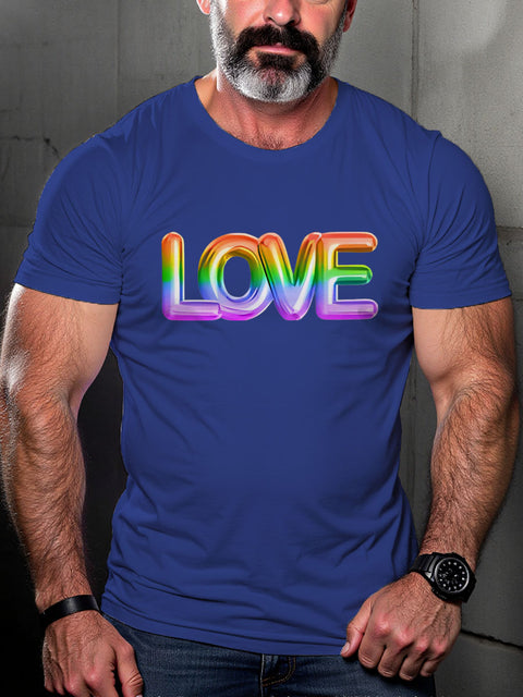 Pride Rainbow Love LGBTQ Gay Rainbow Print T-shirt