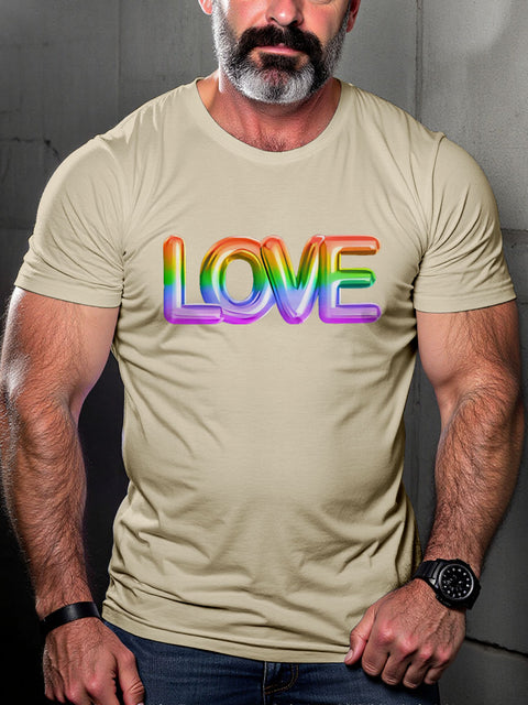 Pride Rainbow Love LGBTQ Gay Rainbow Print T-shirt