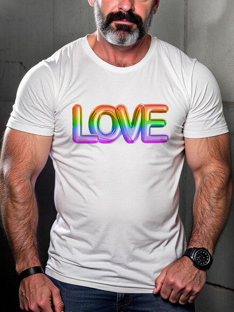 Pride Rainbow Love LGBTQ Gay Rainbow Print T-shirt