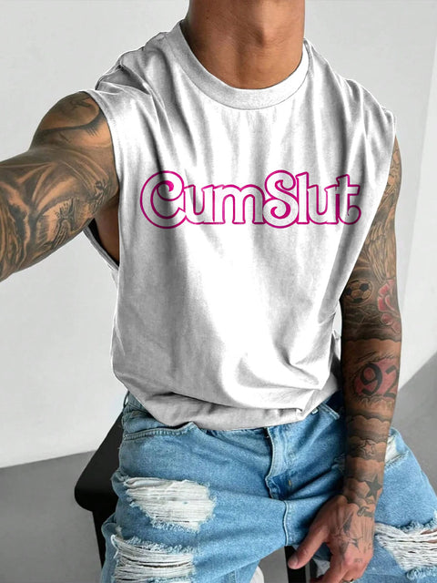 Cumslut Rainbow LGBTQ Gay Men's  Wide Shoulder Vest