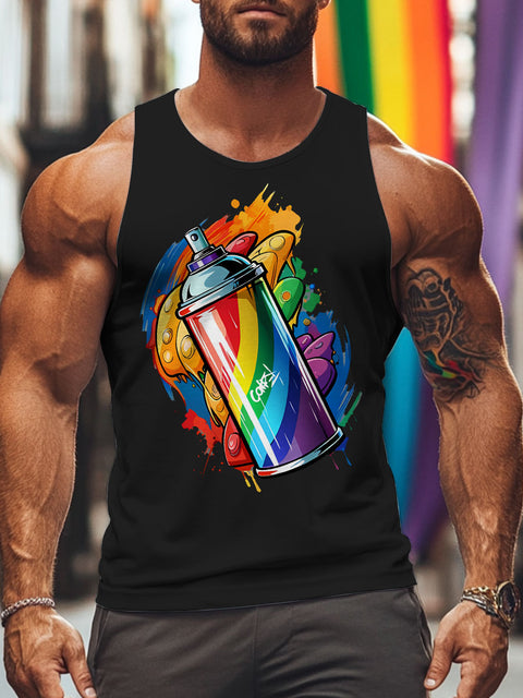 Pride Month Rainbow LGBTQ Gay Men's Tank Top
