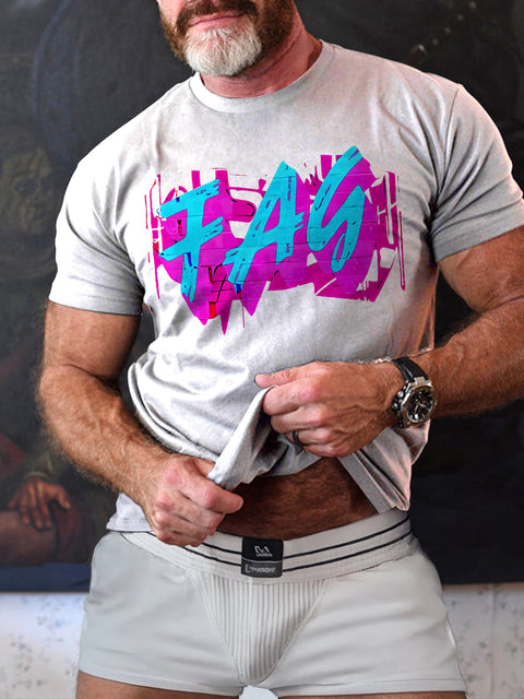 FAG Muscle Tank Top Black Gay Pride Rainbow LGBTQ Print T-shirt