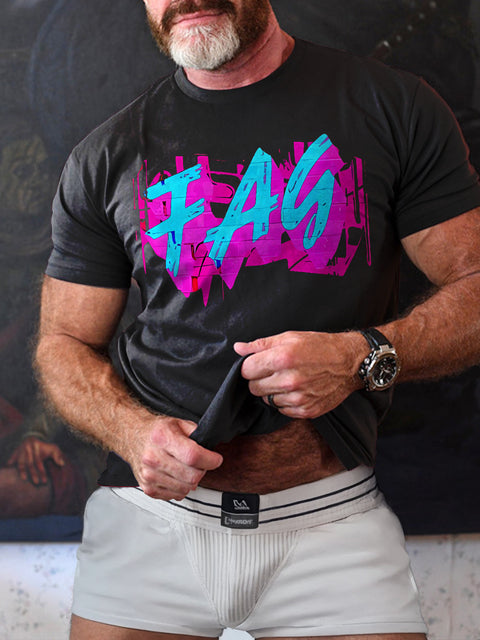 FAG Muscle Tank Top Black Gay Pride Rainbow LGBTQ Print T-shirt