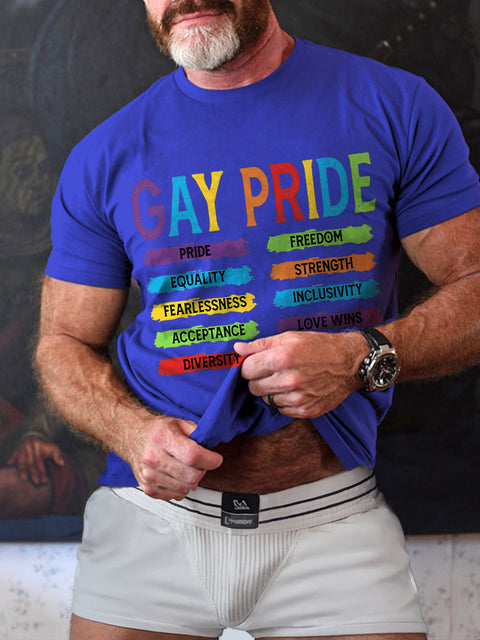 GAY PRIDE Rainbow LGBTQ Gay Print T-shirt