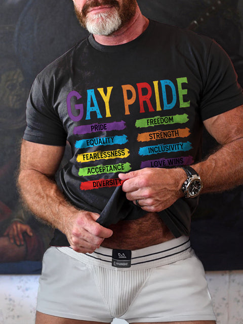 GAY PRIDE Rainbow LGBTQ Gay Print T-shirt