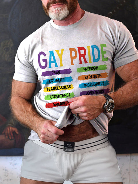 GAY PRIDE Rainbow LGBTQ Gay Print T-shirt