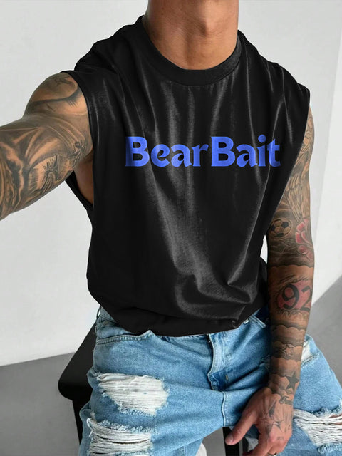 Bear Bait LGBTQ Gay Rainbow Print Men's Wide Shoulder Vest
