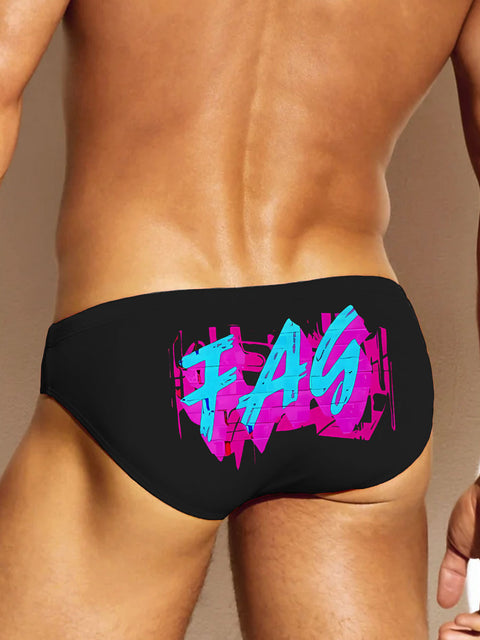 FAG Muscle Black Gay Pride Rainbow LGBTQ Print Men's Underwear