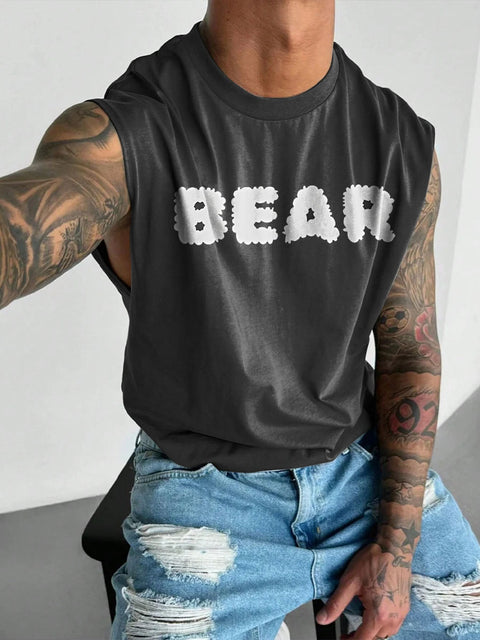 BEAR LGBTQ Gay Rainbow Print Men's Wide Shoulder Vest
