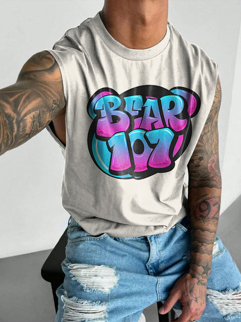BEAR 107 LGBTQ Gay Rainbow Print Men's Wide Shoulder Vest