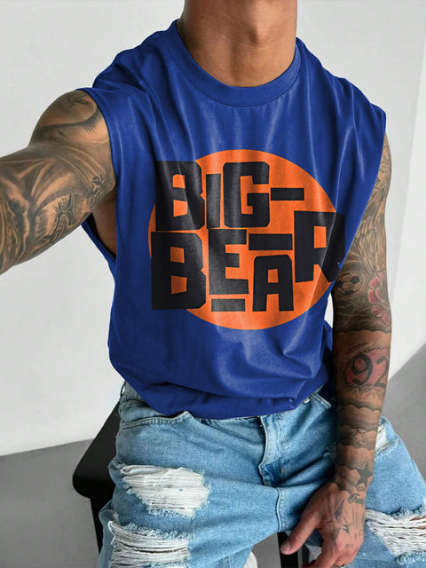 Big Bear Tank LGBTQ Gay Rainbow Print Men's Wide Shoulder Vest