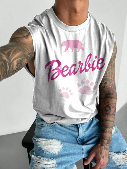 Bear lie Men's LGBTQ Gay Rainbow Print Wide Shoulder Vest