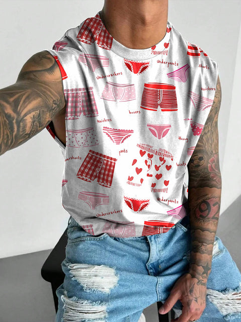 Red underpants LGBTQ Gay Rainbow Men's  Wide Shoulder Vest