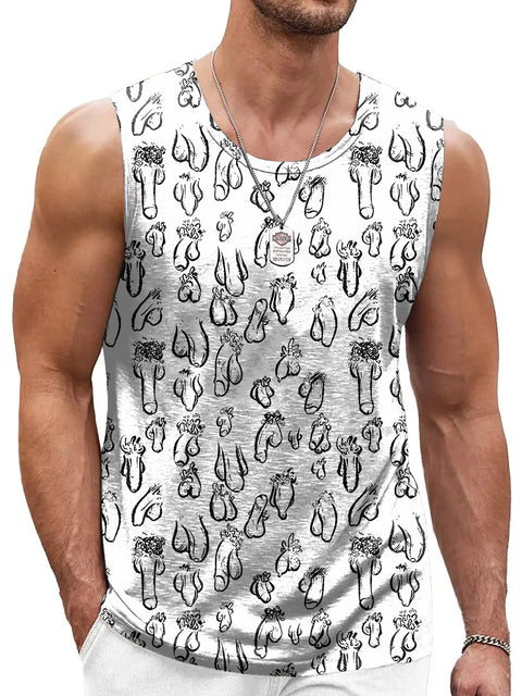 Rainbow LGBTQ Gay Pride Dick Men's Tank Top