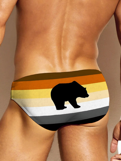 Bear Pride Flag Men's Rainbow LGBTQ Gay Print Underwear