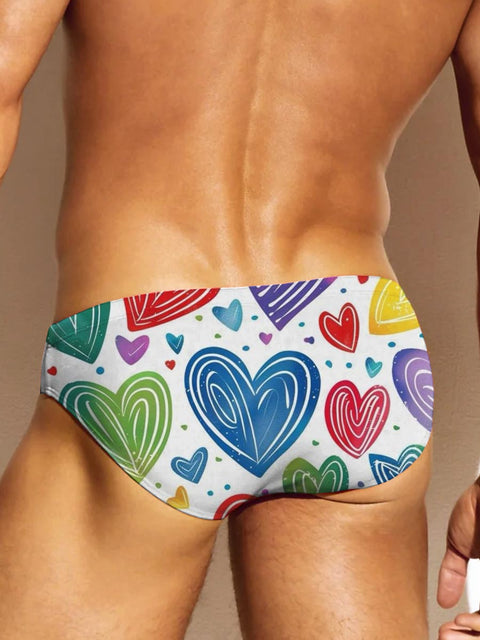 Men's Rainbow Graffiti Love LGBTQ Gay Print Underwear