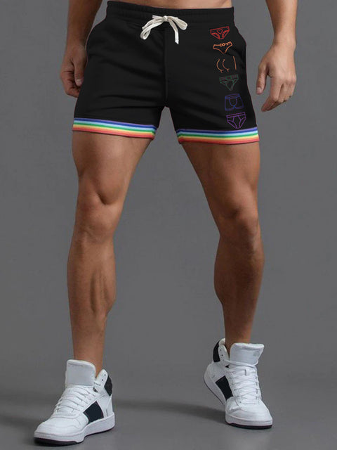 Underwear Rainbow LGBTQ Gay Print Men's Beach Shorts