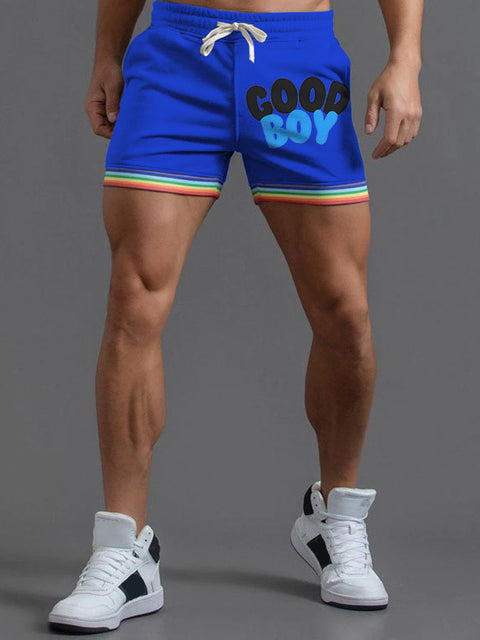 GOOD BOY LGBTQ Gay Rainbow Print Men's Beach Shorts